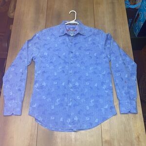 Robert Graham Blue Floral-Print Button-Down Shirt